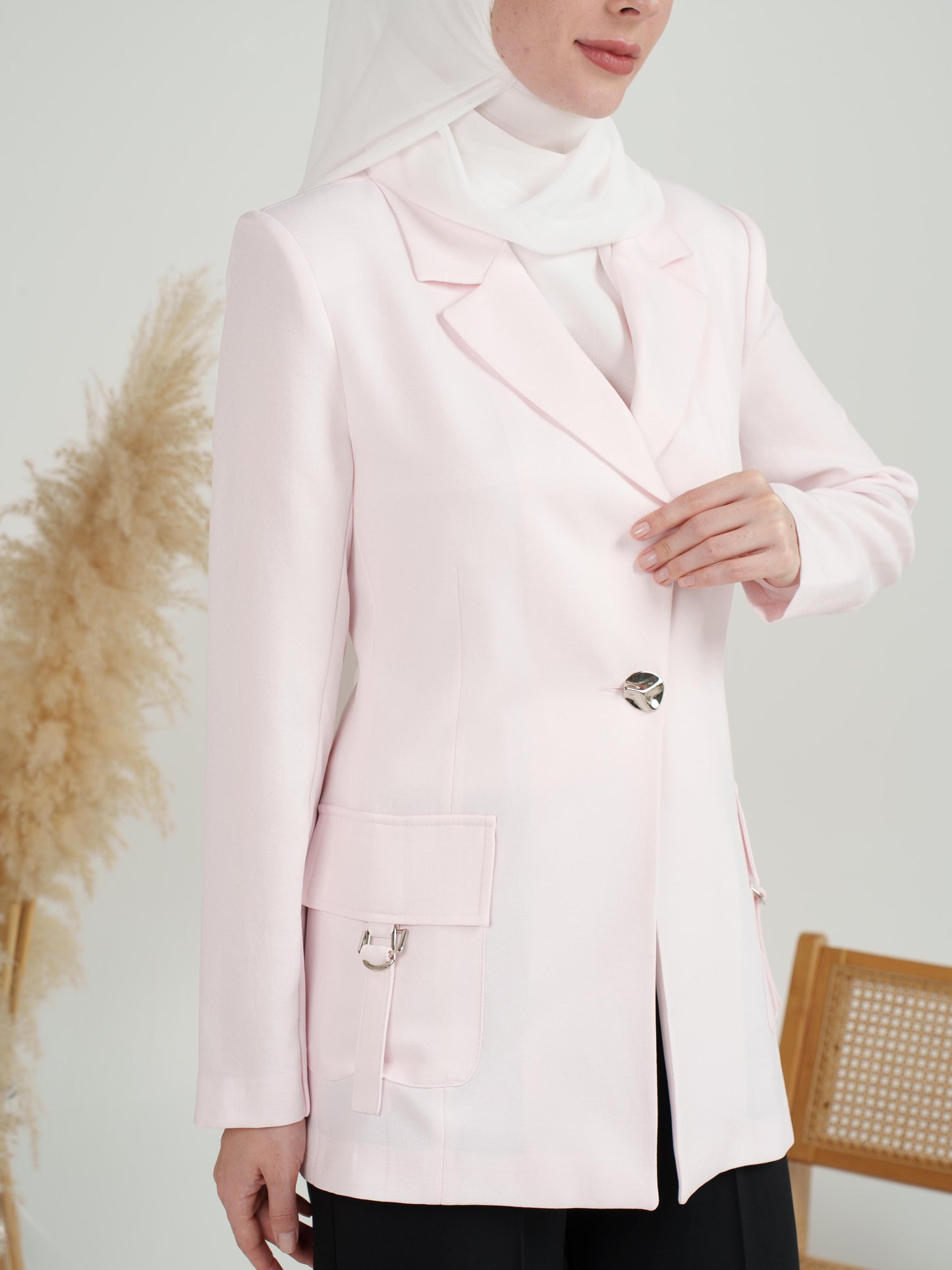 Pastel Notch-Lapel Blazer