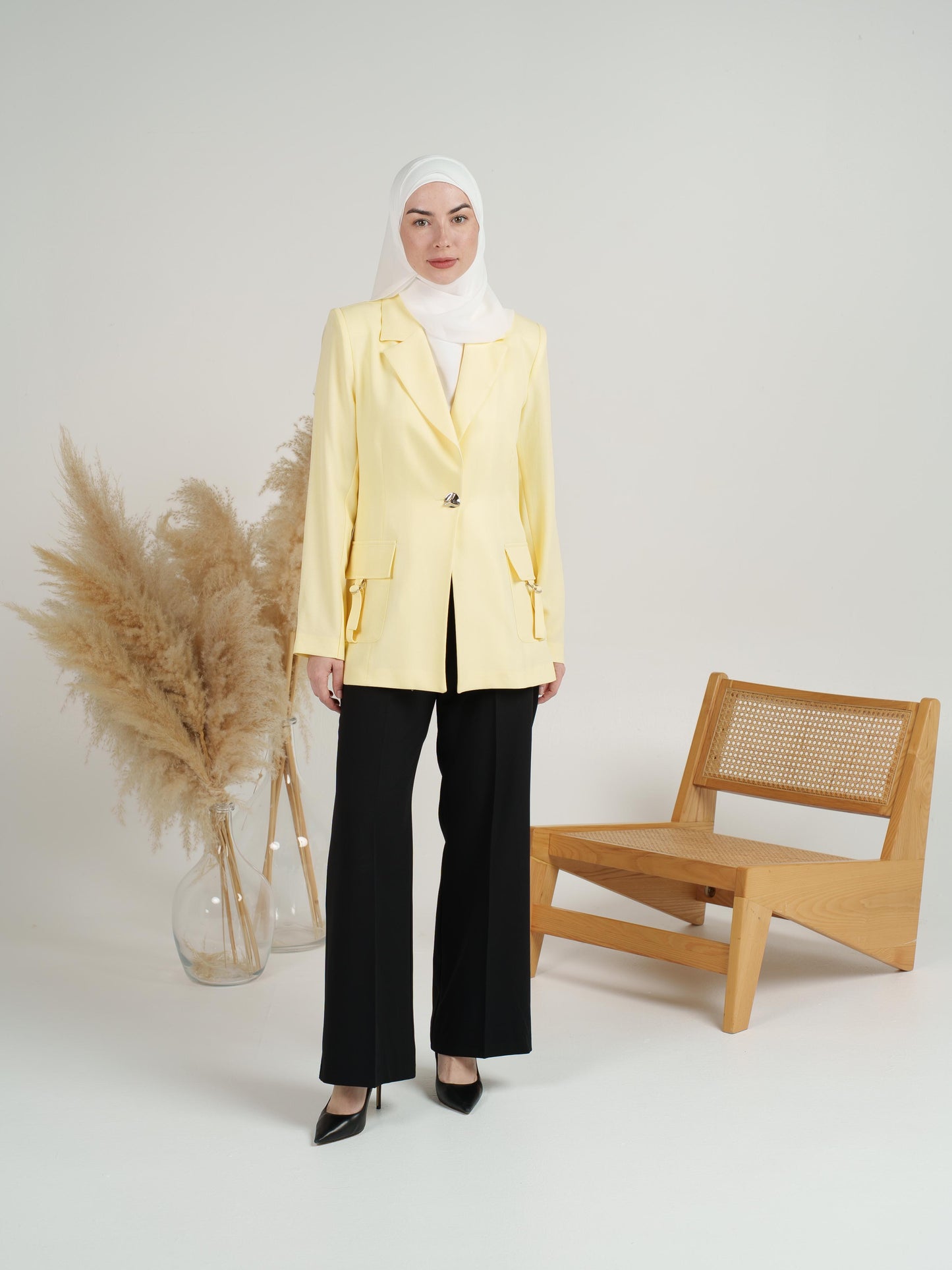 Pastel Notch-Lapel Blazer