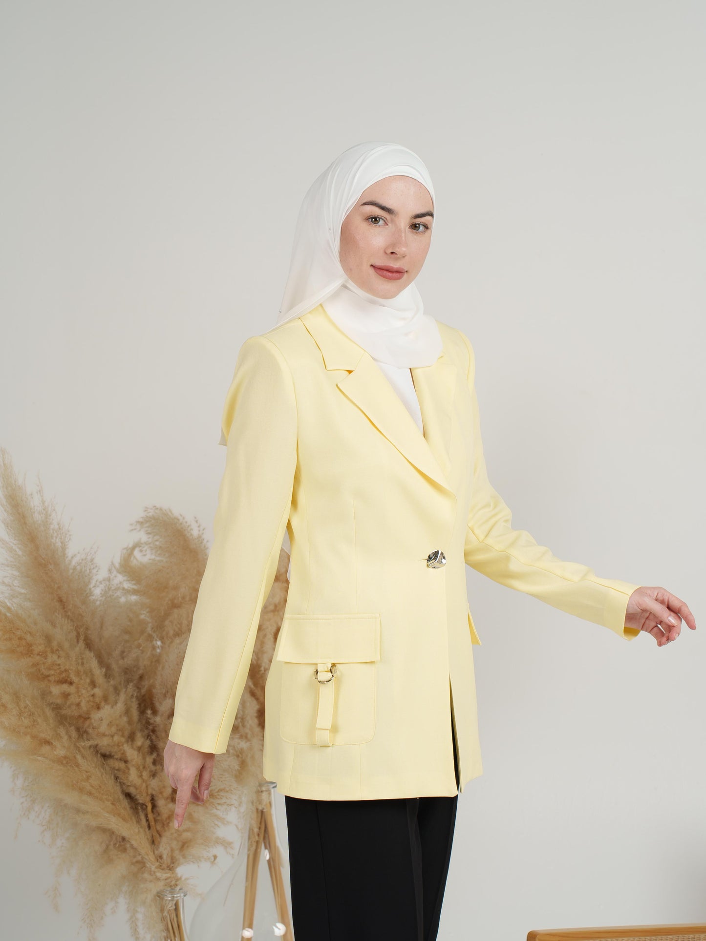 Pastel Notch-Lapel Blazer