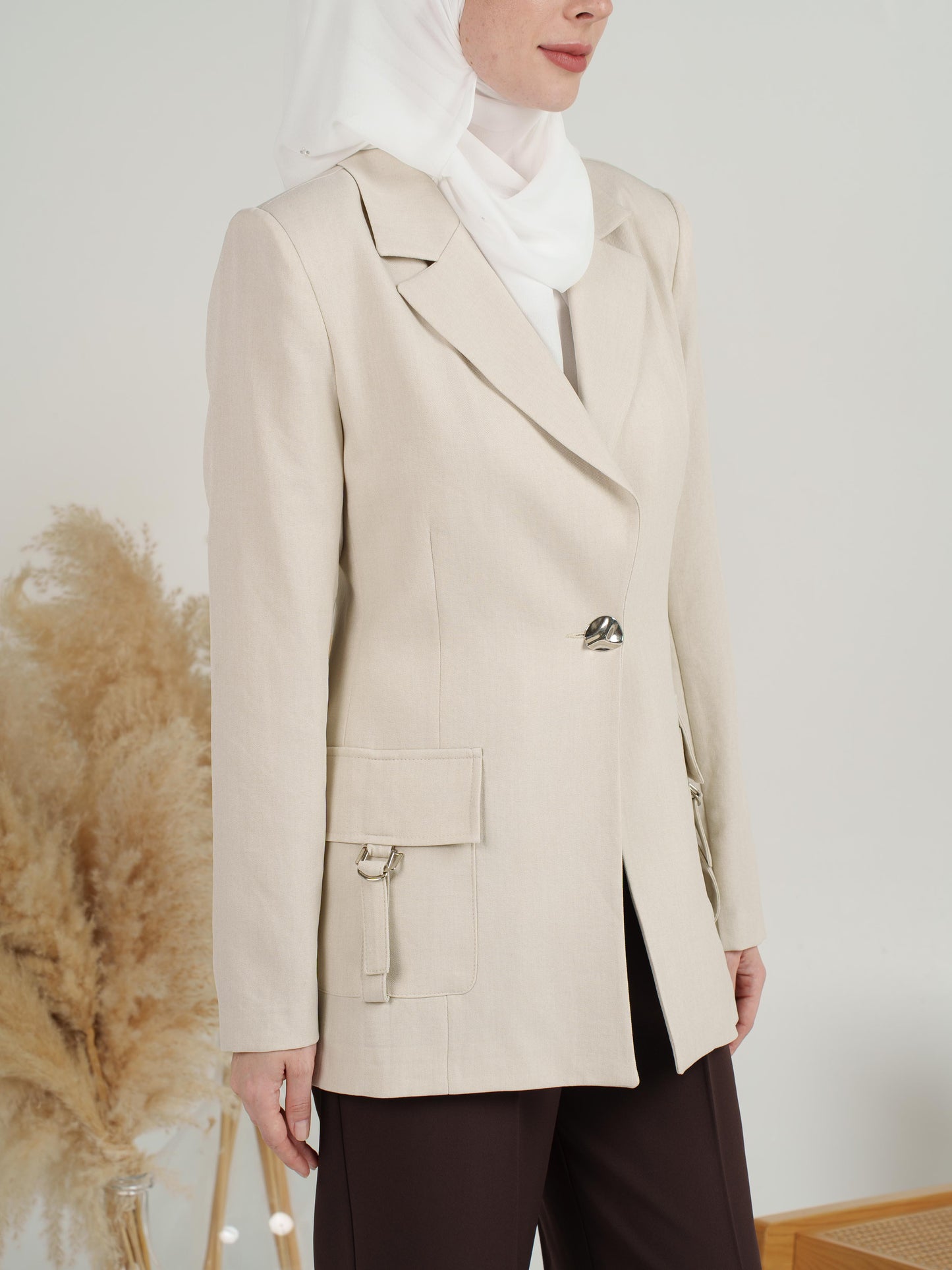 Pastel Notch-Lapel Blazer