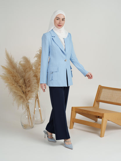 Pastel Notch-Lapel Blazer