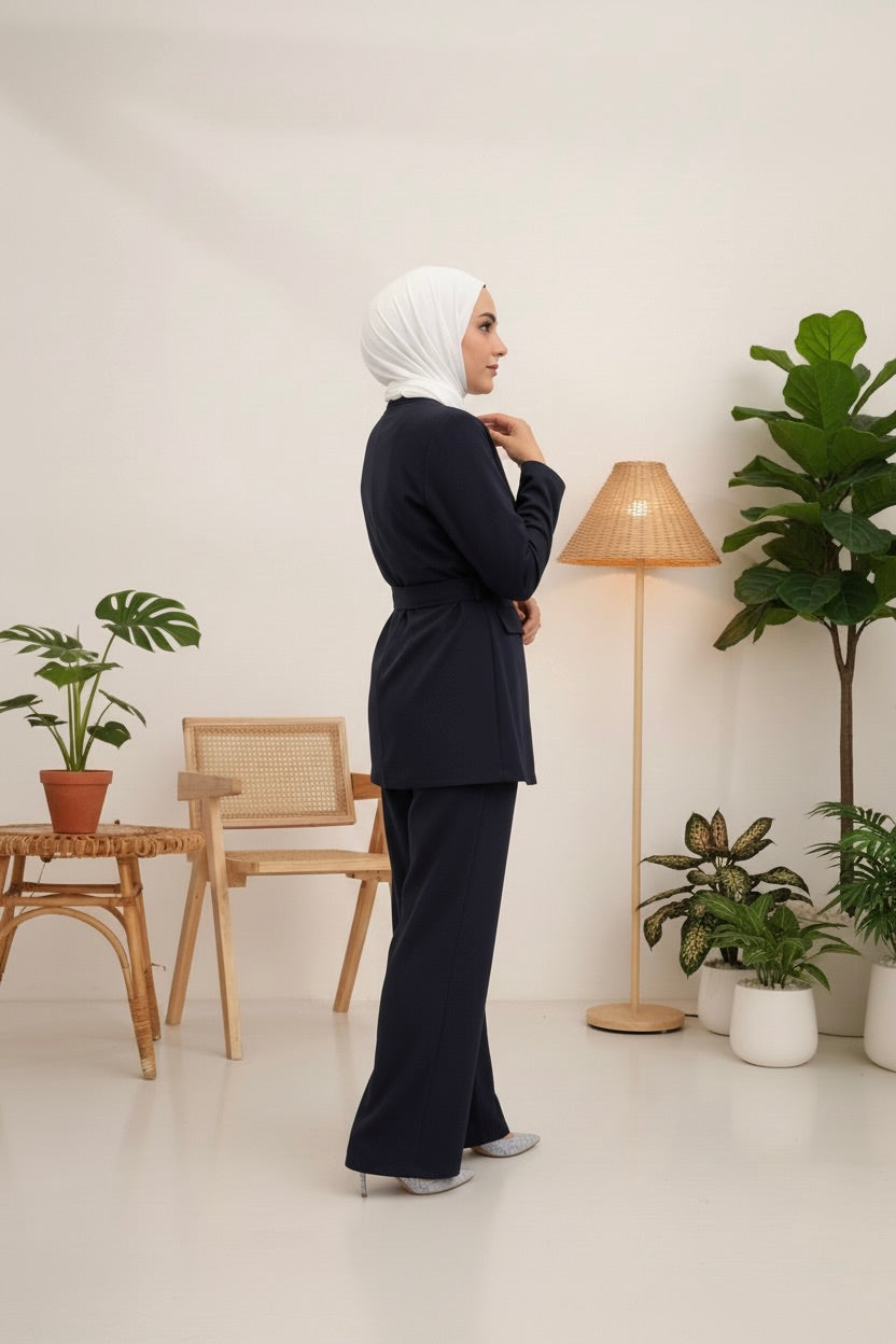 Gold-Tone Side Draped Suit