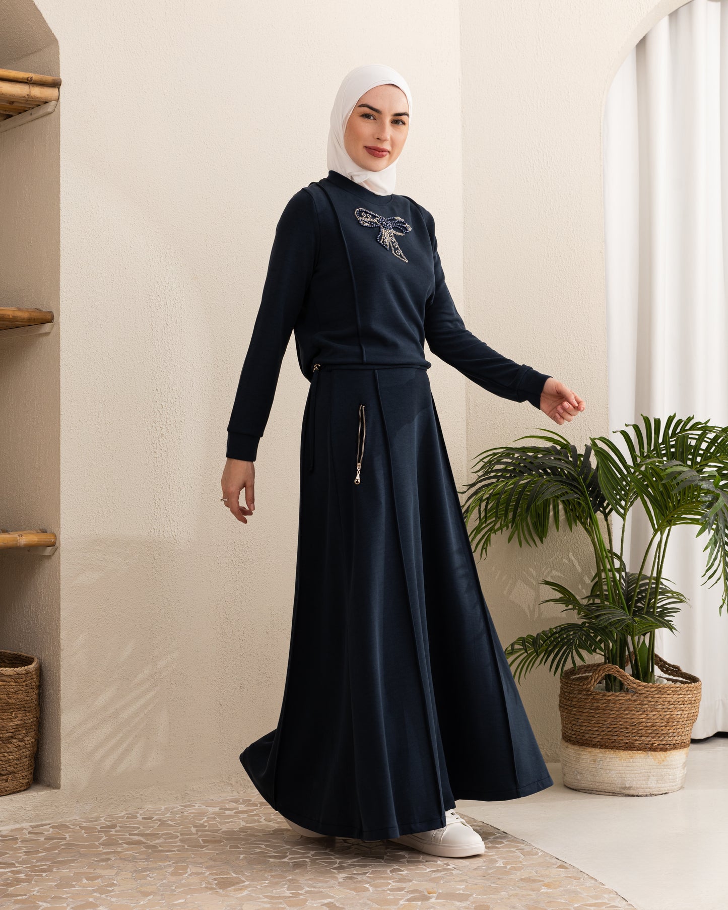 Beaded Bow Skirt Set