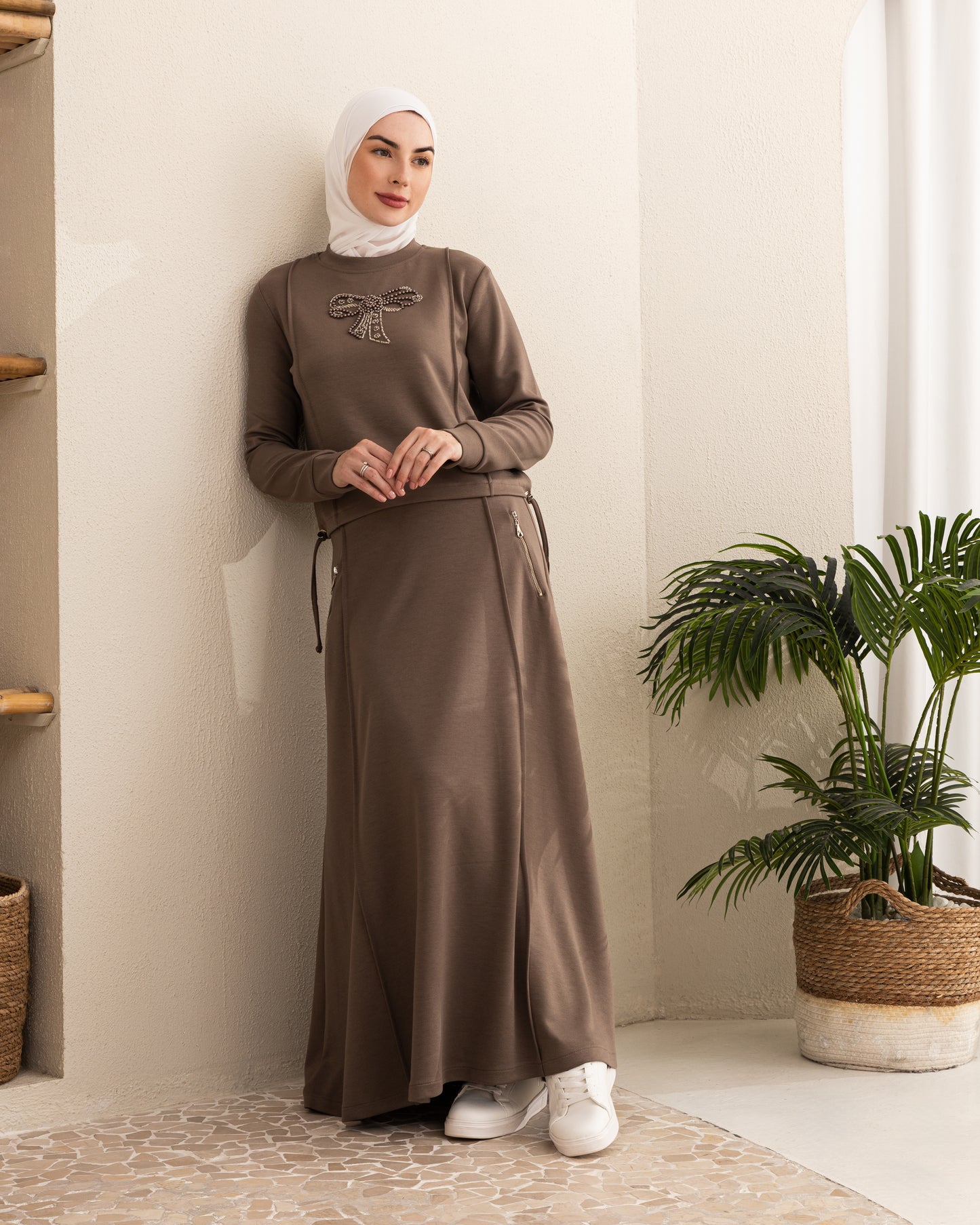 Beaded Bow Skirt Set