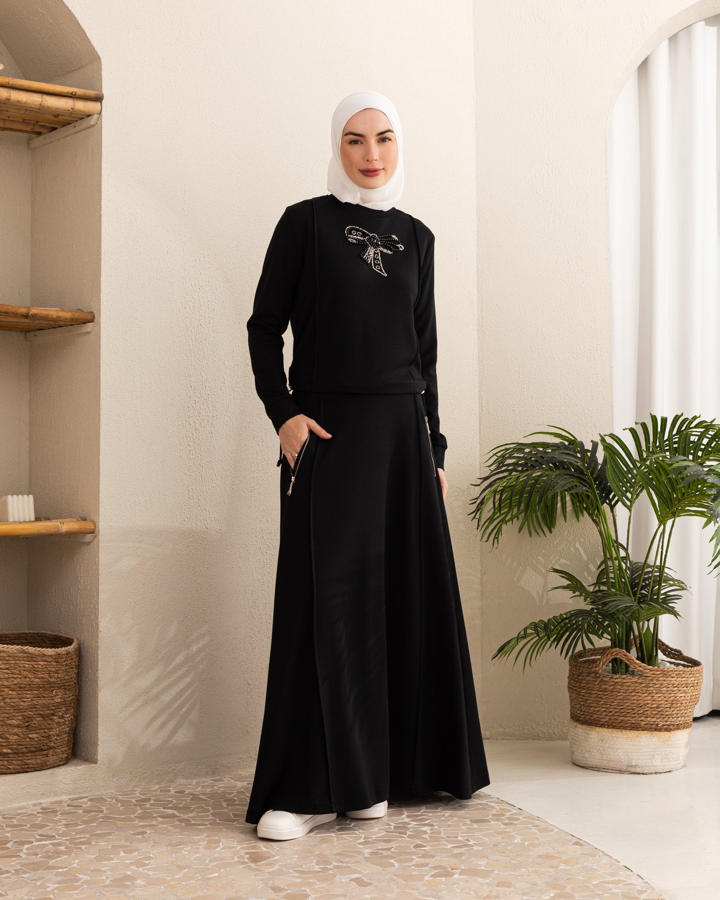 Beaded Bow Skirt Set