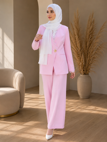 Full Dantel Formal Blazer Suit