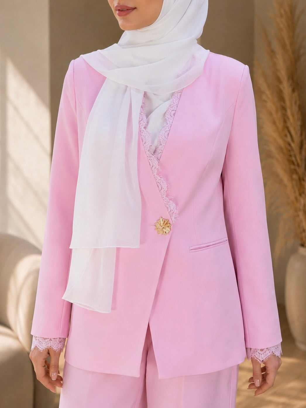 Full Dantel Formal Blazer Suit