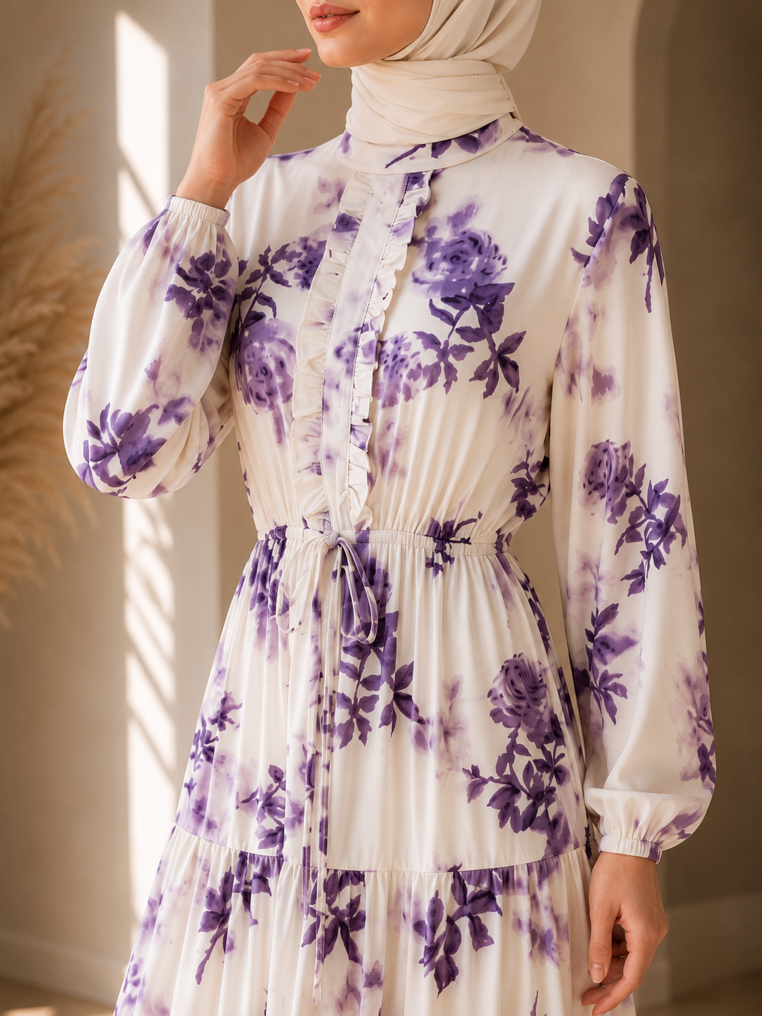 Silky Floral Printed Dress