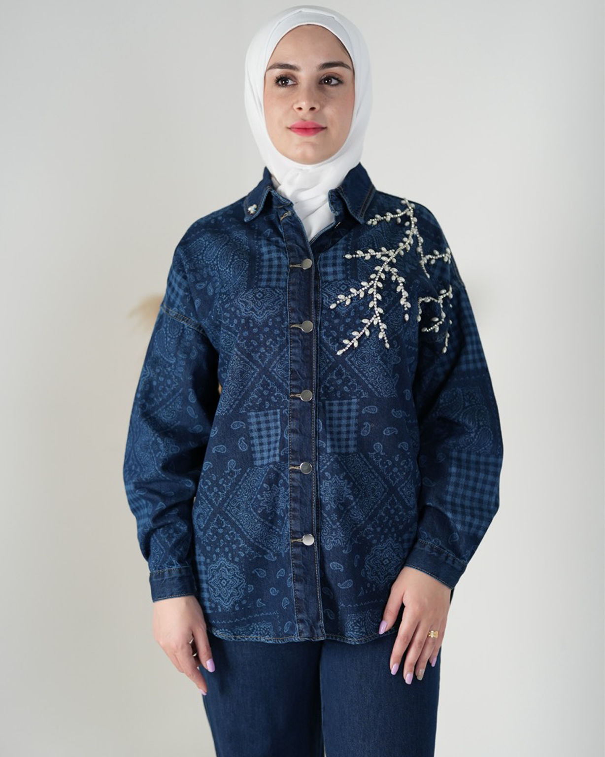 Blossom Printed Denim Set