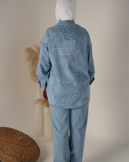 Blossom Printed Denim Set