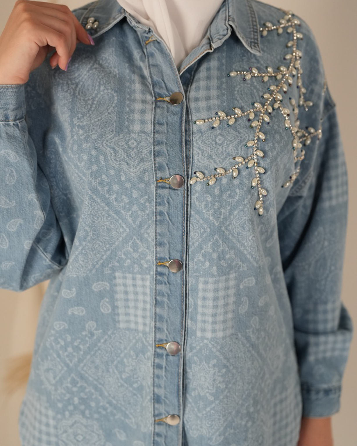Blossom Printed Denim Set